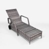Garden pool sun lounger in rattan with wheels and armrests Kanani Discounts