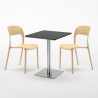 Pistachio Set Made of a 60x60cm Black Square Table and 2 Colourful Restaurant Chairs Model