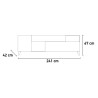 Clere Modern White Wood TV Stand with Drawer and 2 Doors, 241x42x67cm 
