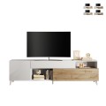 Clere Modern White Wood TV Stand with Drawer and 2 Doors, 241x42x67cm Promotion