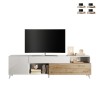 Clere Modern White Wood TV Stand with Drawer and 2 Doors, 241x42x67cm Promotion