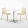 HAZELNut Set Made of a 60x60cm White Square Table and 2 Colourful Gruvyer Chairs Cheap