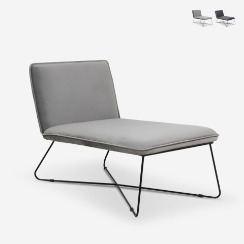 Armchair chaise lounge modern minimalist design in velvet Dumas Promotion