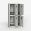 Thera Metal Locker Wardrobe with 4 Overlapping Doors Sale