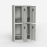Thera Metal Locker Wardrobe with 4 Overlapping Doors Sale