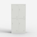 Thera Metal Locker Wardrobe with 4 Overlapping Doors Offers