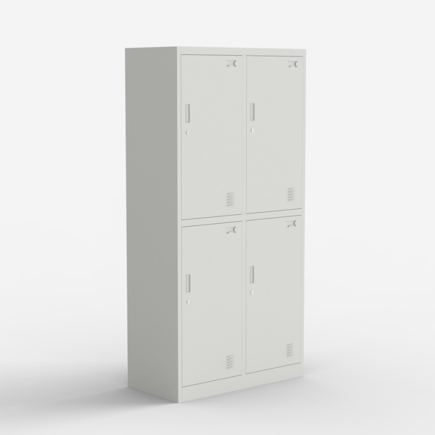 Thera Metal Locker Wardrobe with 4 Overlapping Doors Promotion
