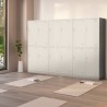 Thera Metal Locker Wardrobe with 4 Overlapping Doors On Sale