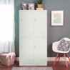 Thera Metal Locker Wardrobe with 4 Overlapping Doors Discounts