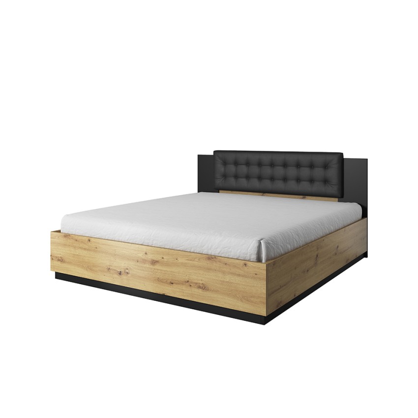 Horton Wooden Storage Bed Frame 160x200cm with Black Headboard Promotion
