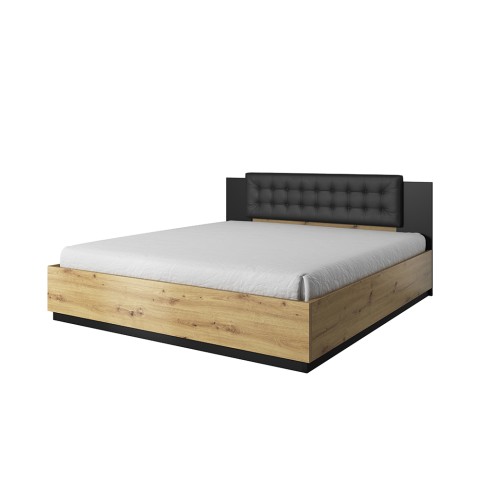 King Size Storage Bed 180x200 with Wooden Headboard Bartley Promotion