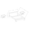 White Wooden Double Bed 160x200 with Slatted Frame and 2 Nightstands Indra Sale