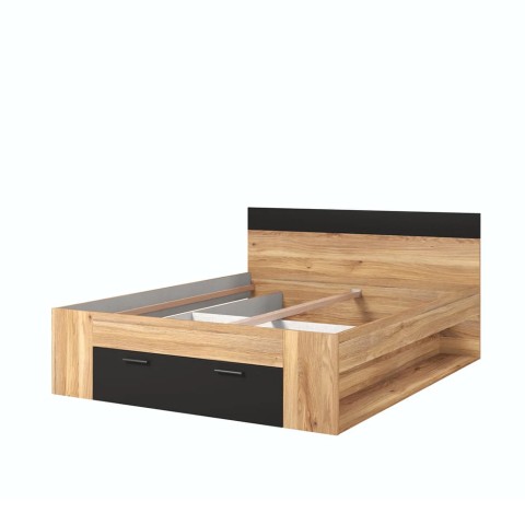 Double bed 160x200cm slatted base storage drawer Esmera Promotion