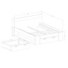 Queen Size Bed 180x200cm with Storage Drawer and Slatted Base Raina Discounts