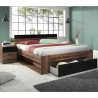 Oak Wood King Size Bed 180x200 with Storage and Slatted Base Tosny Offers