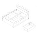 White Storage Bed with Drawers, 180x200cm Slatted Frame, Eleyn On Sale