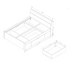 White Storage Bed with Drawers, 180x200cm Slatted Frame, Eleyn On Sale