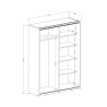 Olette White Wardrobe 150x61x210 with Sliding Mirror Doors Discounts