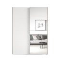 Olette White Wardrobe 150x61x210 with Sliding Mirror Doors Offers