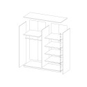 Sidey White Bedroom Wardrobe with Sliding Mirror Doors 180x61x210 Discounts