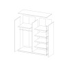 Sidey White Bedroom Wardrobe with Sliding Mirror Doors 180x61x210 Discounts