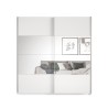 Sidey White Bedroom Wardrobe with Sliding Mirror Doors 180x61x210 Offers