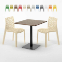Melon Set Made of a 70x70cm Wooden Square Table and 2 Colourful Gruvyer Chairs Offers