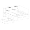 Lamonthe Queen Storage Bed in Bleached Oak Wood 160x200 cm Bulk Discounts