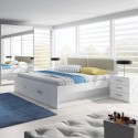 Lamonthe Queen Storage Bed in Bleached Oak Wood 160x200 cm Discounts