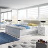 Lamonthe Queen Storage Bed in Bleached Oak Wood 160x200 cm Discounts