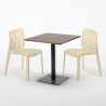 Melon Set Made of a 70x70cm Wooden Square Table and 2 Colourful Gruvyer Chairs Cheap