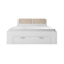 Lamonthe Queen Storage Bed in Bleached Oak Wood 160x200 cm Sale