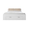 Lamonthe Queen Storage Bed in Bleached Oak Wood 160x200 cm Sale