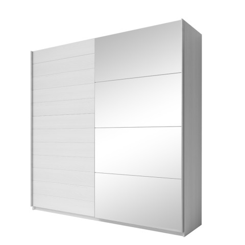 White Oak 2 sliding doors wardrobe with mirror 200x61x210 Dailie Promotion