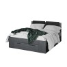 Queen Size Bed 160x200 with Storage and Dark Oak Slatted Frame Tiara Offers