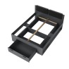 Queen Size Bed 160x200 with Storage and Dark Oak Slatted Frame Tiara Sale
