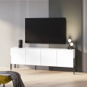Modern Minimalist White TV Stand with 4 Doors 200x40x69cm Gardon Promotion