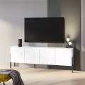 Modern Minimalist White TV Stand with 4 Doors 200x40x69cm Gardon Promotion