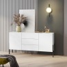 Modern White Sideboard for Dining Room, 2 Doors 3 Drawers - Ducey Promotion