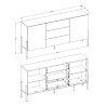 Modern White Sideboard for Dining Room, 2 Doors 3 Drawers - Ducey Discounts