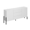 Modern White Sideboard for Dining Room, 2 Doors 3 Drawers - Ducey On Sale