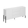 Modern White Sideboard for Dining Room, 2 Doors 3 Drawers - Ducey On Sale