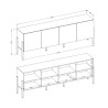 Modern Beige TV Stand with 4 Doors for Living Room - 200x40x69cm Givre Discounts