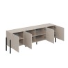 Modern Beige TV Stand with 4 Doors for Living Room - 200x40x69cm Givre Offers