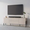 Beige Minimalist Modern Design TV Stand with 2 Doors and 2 Drawers Kaylus Sale