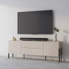 Beige Minimalist Modern Design TV Stand with 2 Doors and 2 Drawers Kaylus Sale