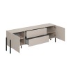 Beige Minimalist Modern Design TV Stand with 2 Doors and 2 Drawers Kaylus Offers