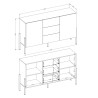 Modern Kitchen Sideboard with 3 Drawers and 2 Doors, Beige, 154x40x89 cm, Autrey Discounts