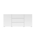 Modern White Sideboard for Living Room with 3 Drawers and 2 Doors, 140x35x63cm Mehdi Offers