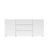 Modern White Sideboard for Living Room with 3 Drawers and 2 Doors, 140x35x63cm Mehdi Offers